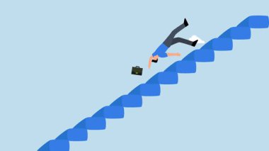 Ticari risk, şanssız girişimci mali kriz yüzünden merdivenlerden yuvarlanıyor ya da mesleğinde duraksıyor..