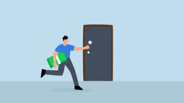 Fırsat, kapısında faturalar olan zengin iş adamı..