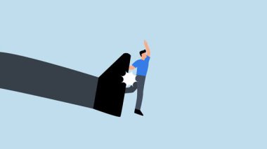 İşten kovulan kızgın bir patron, çalışanı tekmeleyerek kovdu..