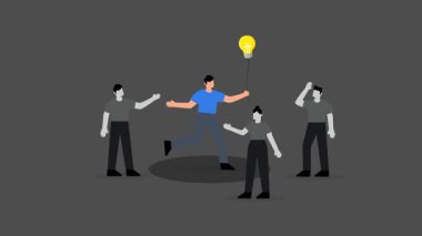 Meslektaşlarına karanlıkta yardım etmek için ampul fikri olan iş adamı ve işletmeciyi neşelendirmek..