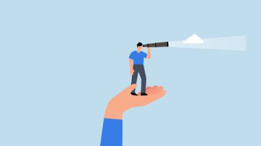 Fırsatı görme vizyonu olan işadamları, teleskoptan bakıyorlar..