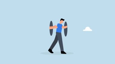 Beyin bakımı, insan animasyonu beyin ucundaki dişleri onarmak ve yağlamak için merdiveni tırmanır..