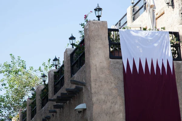 Doha Qatar May 2019 Старий Ринок Souk Waqif Прикрашений Національними — стокове фото