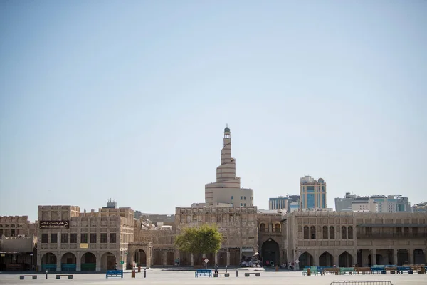 Doha Qatar Mayo 2019 Mezquita Árabe Tradicional Con Minaretes Viejo —  Fotos de Stock