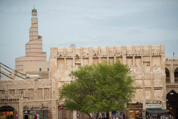 Doha Qatar Mei 2019 Traditionele Arabische Moskee Met Minaretten Oude — Stockfoto