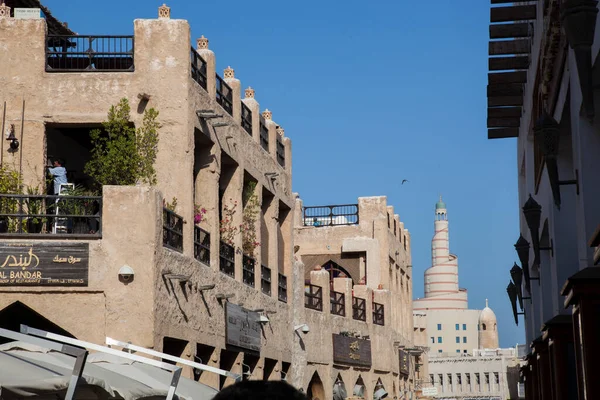 Doha Qatar Mei 2019 Traditionele Arabische Moskee Met Minaretten Oude — Stockfoto