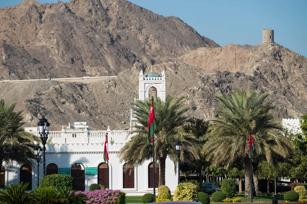 Muscat Oman Maart 2019 Zicht Oude Stad Muttrah Die Gelegen Rechtenvrije Stockfoto's