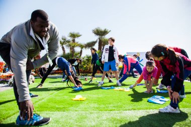 Doha, Katar-14 Şubat 2016: Katar Ulusal Spor Günü dolayısıyla Katara 'da kültürel çeşitlilik festivali.