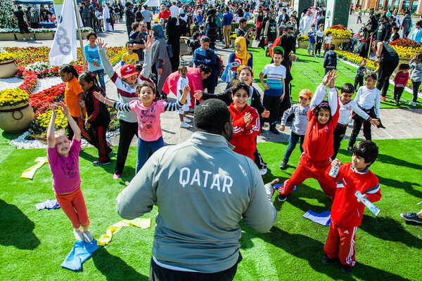 Doha ,Qatar-February 14, 2016 : Cultural diversity festival in Katara for celebration Qatar National Sports Day.