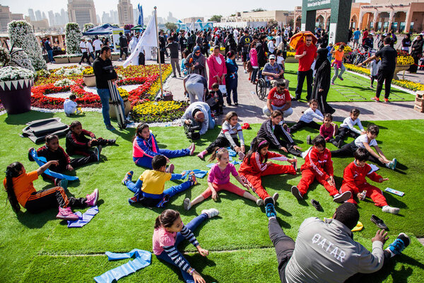 Doha ,Qatar-February 14, 2016 : Cultural diversity festival in Katara for celebration Qatar National Sports Day.