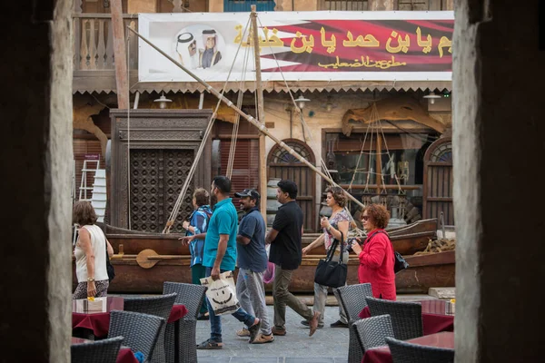 Doha Qatar Março 2019 Ruas Tradicional Mercado Árabe Wakif Estão — Fotografia de Stock