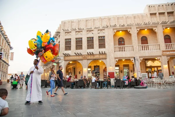 Doha Qatar Março 2019 Ruas Tradicional Mercado Árabe Wakif Estão — Fotografia de Stock