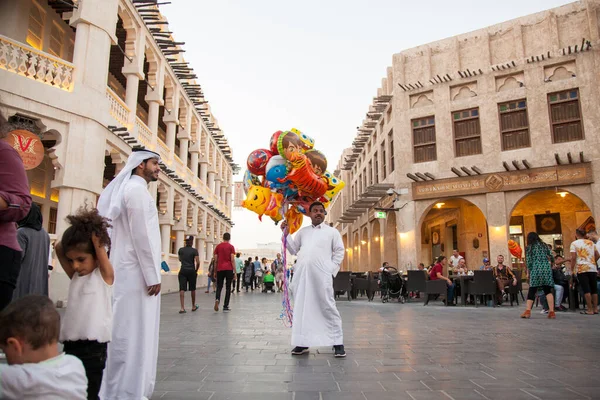 Доха Катар Марта 2019 Года Улицы Традиционного Арабского Рынка Вакиф Стоковое Фото