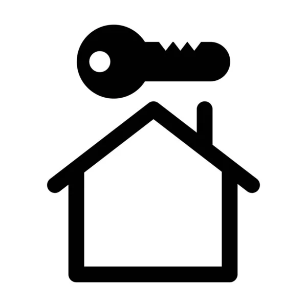 Home Icona Della Linea Vettoriale Simbolo Illustrazione Vettoriale Della Casa — Vettoriale Stock