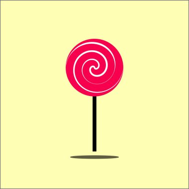 Lolipop 'un çizim vektör grafiği. Lolipop retro tarzı pembe yumuşak bir arka planda izole edilmiş. İllüstrasyon Banner, el ilanları, çıkartmalar, kart vs. için uygundur.