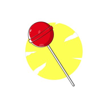 Red candy Lollipop. Lollipop on a stick isolated on white background
