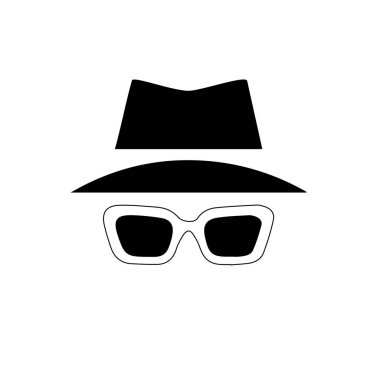 Siyah ve Beyaz Vektör Grafikli, kılık değiştirmiş Simge Adam kadın yüzü. Casus ajan satırı ve simge simgesi, güvenlik ve dedektif, hacker imza vektör grafikleri, düzenlenebilir felç doğrusal simgesi