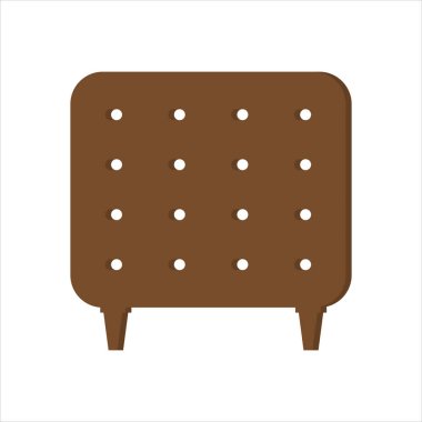 Ev tasarımı ikonu, kanepe ikonu, oturma odası, vektör illüstrasyonu. Düz tasarım biçimi.