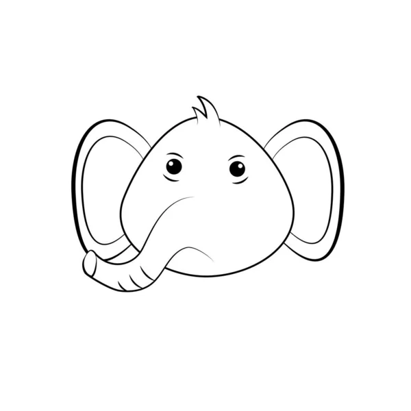 Симпатичная Векторная Иконка Слона Персонаж Карикатуры Слона Анимальная Икона Белая — стоковый вектор