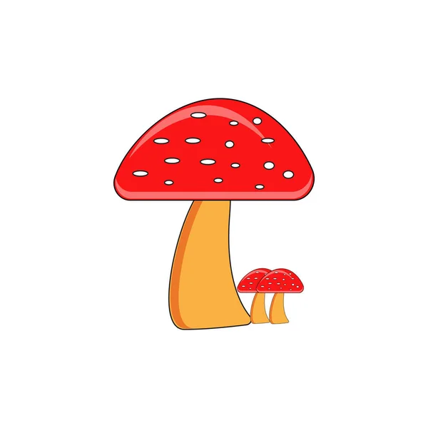Ícone Cogumelos Amanita Muscaria Agaric Mosca Coleção Sinal Símbolo Mágico — Vetor de Stock