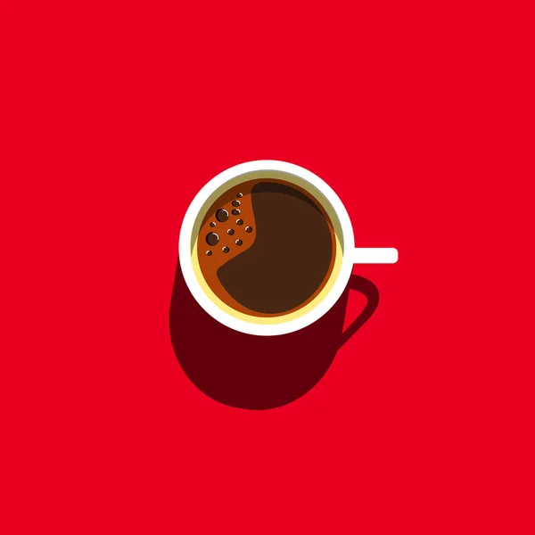 Кофе Плоский Дизайн Иллюстрация Дизайнерский Плакат Чашка Кофе Светлом Фоне — стоковый вектор