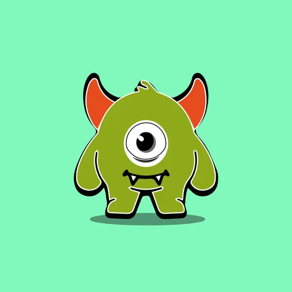 Mignon Personnage Monstres Dessin Animé Monstres Style Plat Vecteur Illustration — Image vectorielle