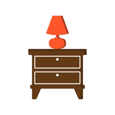 Furniture cabinet, home drawer, table design flat vector illustration. Home interior design element made of natural materials. Vector flat style