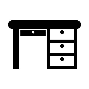 Furniture cabinet, home drawer, table design flat vector illustration. Home interior design element made of natural materials. Vector flat style