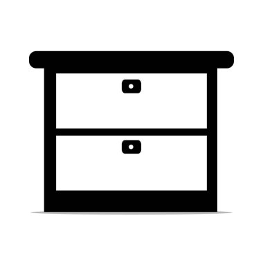 Furniture cabinet, home drawer, table design flat vector illustration. Home interior design element made of natural materials. Vector flat style