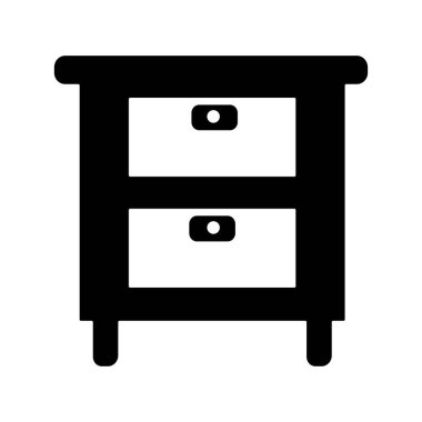 Furniture cabinet, home drawer, table design flat vector illustration. Home interior design element made of natural materials. Vector flat style