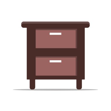 Furniture cabinet, home drawer, table design flat vector illustration. Home interior design element made of natural materials. Vector flat style