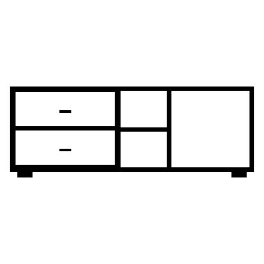 Furniture cabinet, home drawer, table design flat vector illustration. Home interior design element made of natural materials. Vector flat style