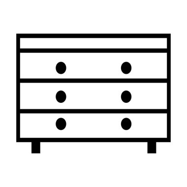 Furniture cabinet, home drawer, table design flat vector illustration. Home interior design element made of natural materials. Vector flat style