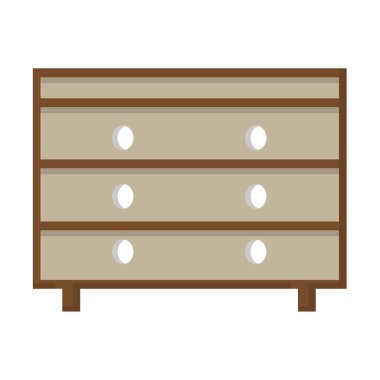 Furniture cabinet, home drawer, table design flat vector illustration. Home interior design element made of natural materials. Vector flat style