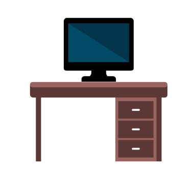 Furniture cabinet, home drawer, table design flat vector illustration. Home interior design element made of natural materials. Vector flat style