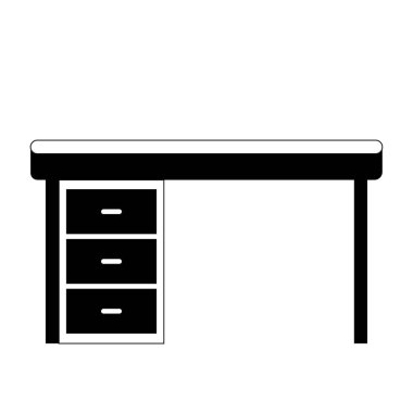 Furniture cabinet, home drawer, table design flat vector illustration. Home interior design element made of natural materials. Vector flat style