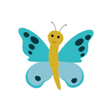 Set of butterflies of different colors and shapes isolated on white background. Beautiful flying insects. Vector illustration in cartoon flat style.