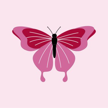 Butterfly vector illustration. Isolated cartoon set icon decorative insect . Vector cartoon set icon butterfly.