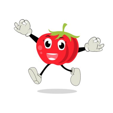 Tomato character, cartoon tomato with many expression, hand and leg. Cartoon funny character with many expressions