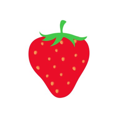 Strawberry fruit vector. Cartoon bright natural strawberrys isolated on white. Vector illustration of fresh farm organic berry used for magazine, book, poster, menu cover, web pages.
