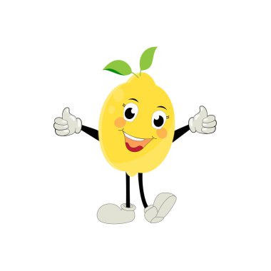 Lemon character design. Vector Illustration Flat Lemon Cute Character expression emotion collection set, minimal style, Raw materials fresh fruit, Mascot product