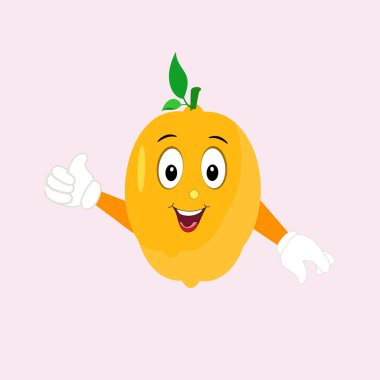 Lemon character design. Vector Illustration Flat Lemon Cute Character expression emotion collection set, minimal style, Raw materials fresh fruit, Mascot product