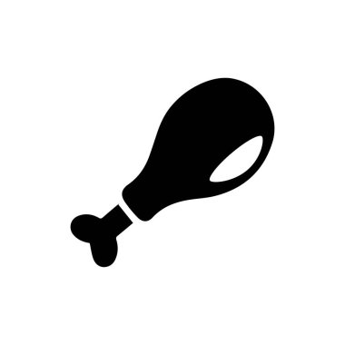 Fried chicken, chicken thighs icon, vector fried chicken icon, cute emoji with happy face, fastfood or grill menu design. Funny food happy meal for children. Kawaii food icon.