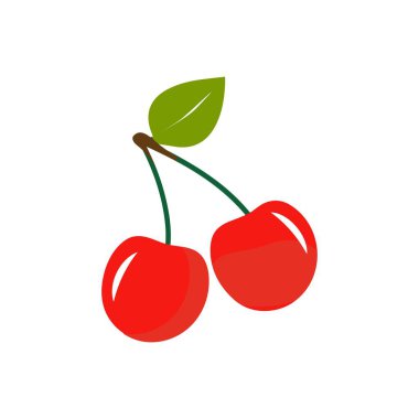 Cherry cartoon vector illustration. Cute Cherry character, icon vector illustration. Character is cheerful with arms and legs. Set of fruits emoticon