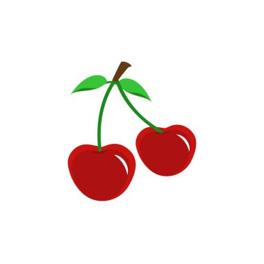 Cherry cartoon vector illustration. Cute Cherry character, icon vector illustration. Character is cheerful with arms and legs. Set of fruits emoticon