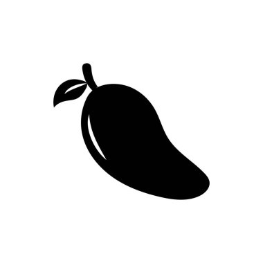 Mango meyve vektör simgesi. Mango düz stil. Tropikal meyvelerin vektör çizimi. Mangonun görsel vektör grafiği. Yiyecek ve içecekler için iyidir..