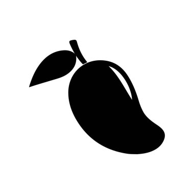 Mango meyve vektör simgesi. Mango düz stil. Tropikal meyvelerin vektör çizimi. Mangonun görsel vektör grafiği. Yiyecek ve içecekler için iyidir..