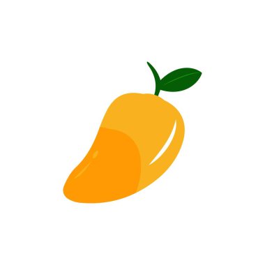Mango meyve vektör simgesi. Mango düz stil. Tropikal meyvelerin vektör çizimi. Mangonun görsel vektör grafiği. Yiyecek ve içecekler için iyidir..