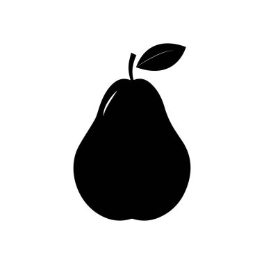 Armut ikonu vektör illüstrasyonu. Beyaz arka planda yeşil renkli armut ikonu izole edilmiş. Çizgi film düz tasarım. Vektör illüstrasyonu.