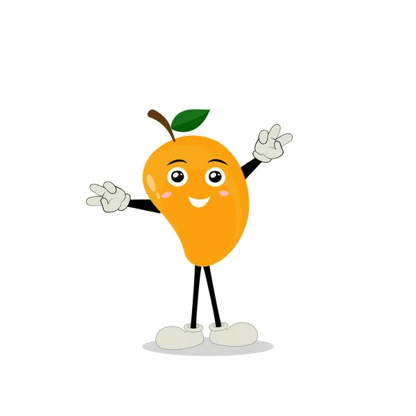 Mango Charakter Design Kawaii Mango Charaktere Vektor Illustration Von Niedlichen — Stockvektor